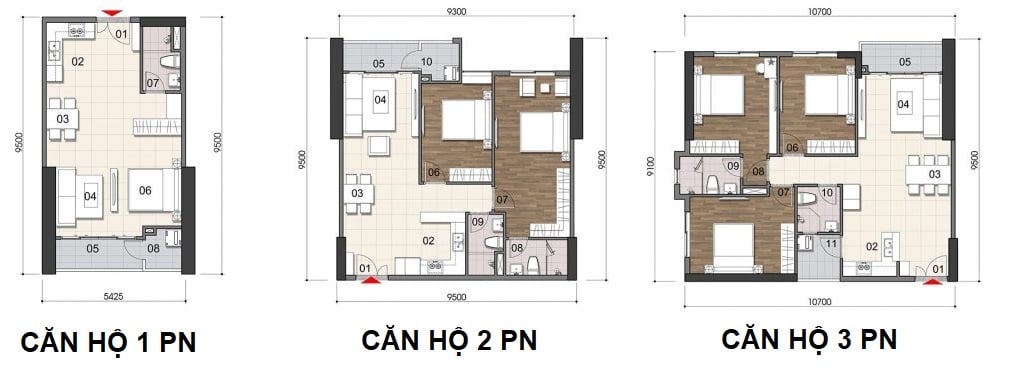 Layout điển hình căn hộ Gem Riverside Đất Xanh Quận 2
